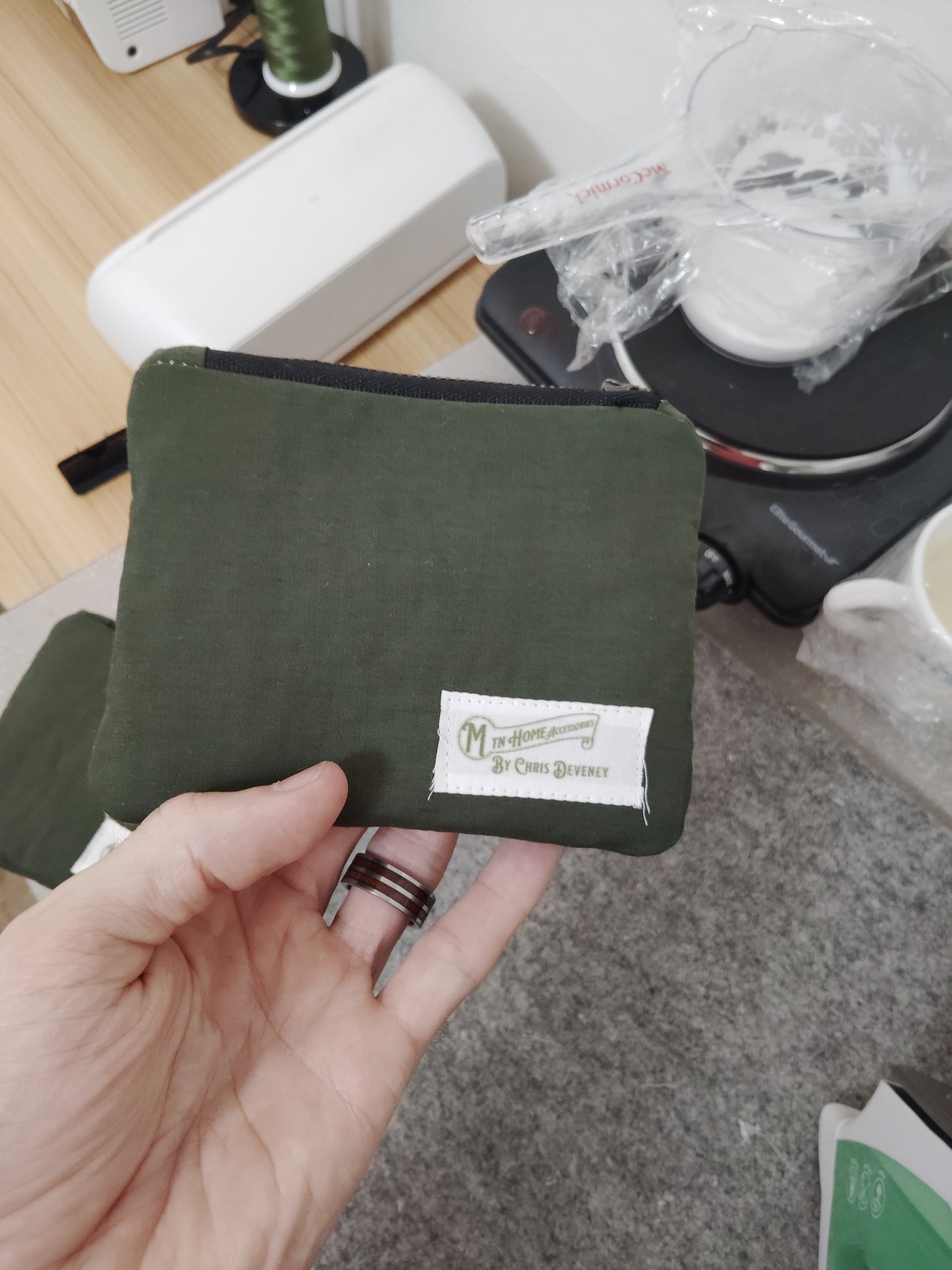 Dark Green Zip Pouch