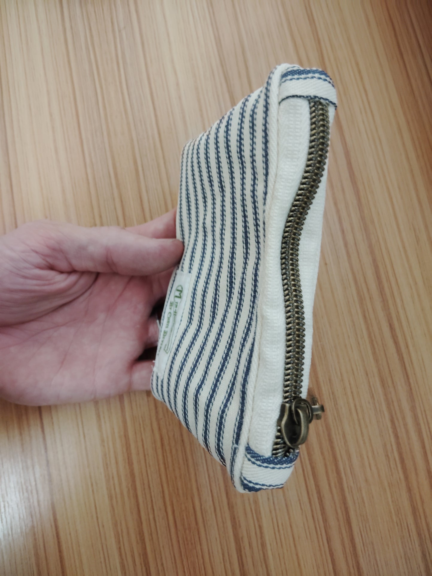 Blue Stipe Zip Pouch