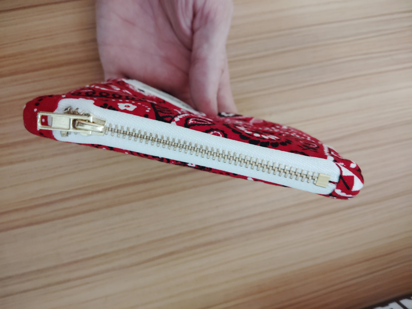 Red Bandana zip pouch