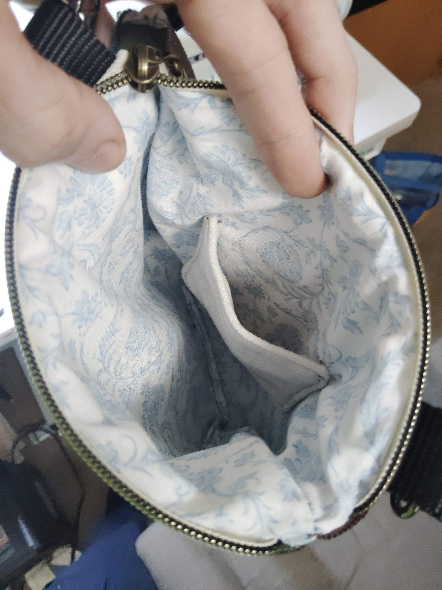 Chenille Crossbody Bag- Blue, grey, Plum