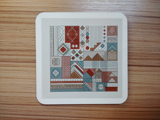 Earth Tone Geometry- Vintage Coaster