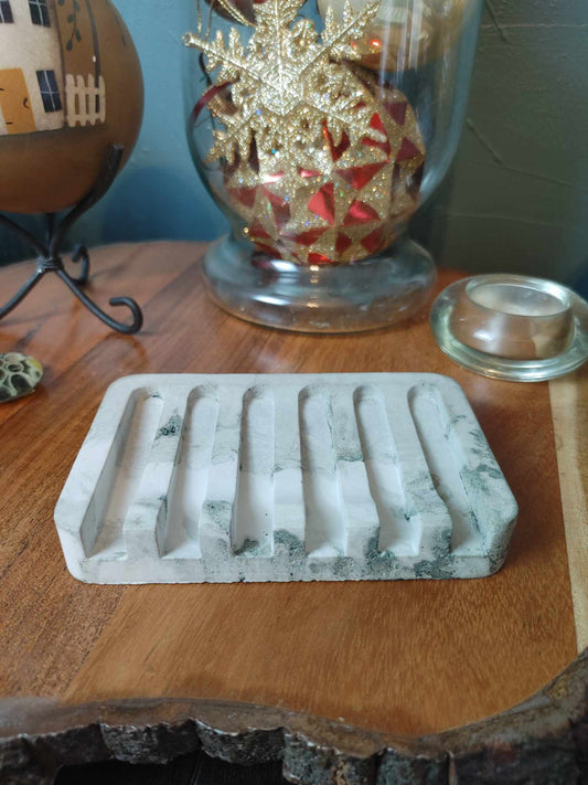 Marbled Concrete Soap Dish