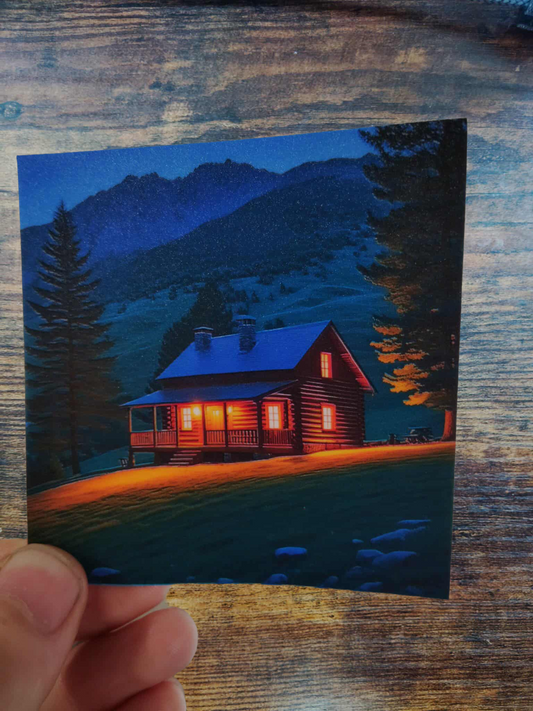 Evening Cabin- Sticker