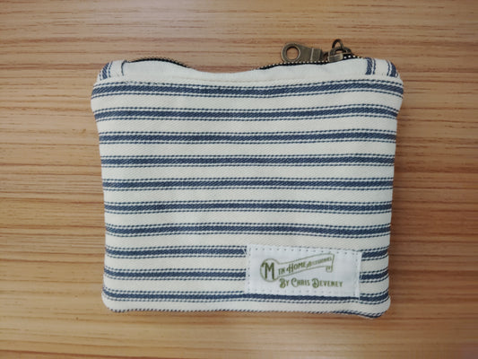 Blue Stipe Zip Pouch
