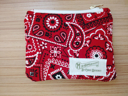 Red Bandana zip pouch